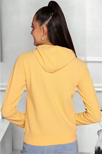 Image of POPWINGS Casual Solid Hooded Pocket Sweatshirt for Women || Women Sweatshirts Casual Wear ||Stylish Western Winter Wear Sweatshirts for Women