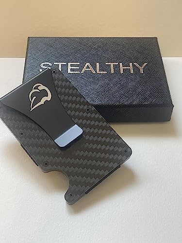 Minimalist Wallet for men- RFID blocking Carbon Fiber money clip wallet (jet black)3