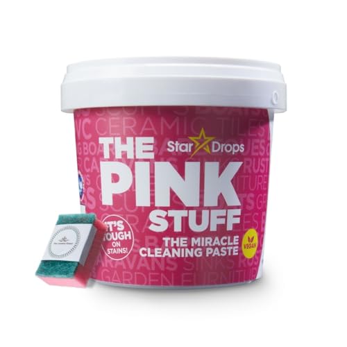 The Pink Stuff Paste Non-Toxic 850 g for All Miracle Cleaning Purpose Though Household Cleaner with Sponge