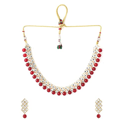 Image of Yellow Chimes Jewellery Set for Women and Girls Traditional Multicolor Jewellery Set for Wedding Gold Plated Choker Necklace Set | Birthday Gift for girls and women Anniversary Gift for Wife