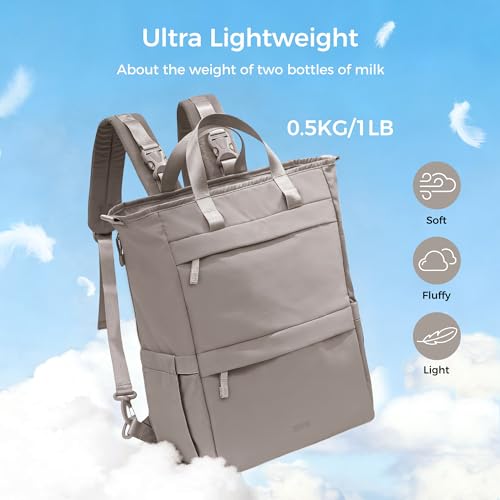 Allovely Diaper Bag with Changing Pad, Featherlight Baby Bag Backpack, Multi-Function Travel Diaper Bag Backpack with Fast-Access Back Zipper (Grayish Brown) — view 2