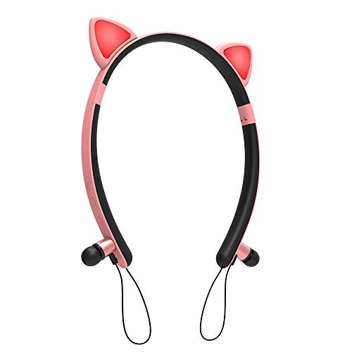 Kinder-Katze-Ohr-Kopfhörer, Drahtloser Bluetooth 5.0-Katze-Ohr-Kopfhörer Mit HD Mic LED-Licht Und Lautstärke Noise-Cancelling