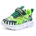 XSportmode LED leuchtende Kinderschuhe, Frühling und Herbst Turnschuhe Jungen Dinosaurier 1-6 Jahre alt Blink-Sneaker for drinnen und draußen(Grün,27 EU)