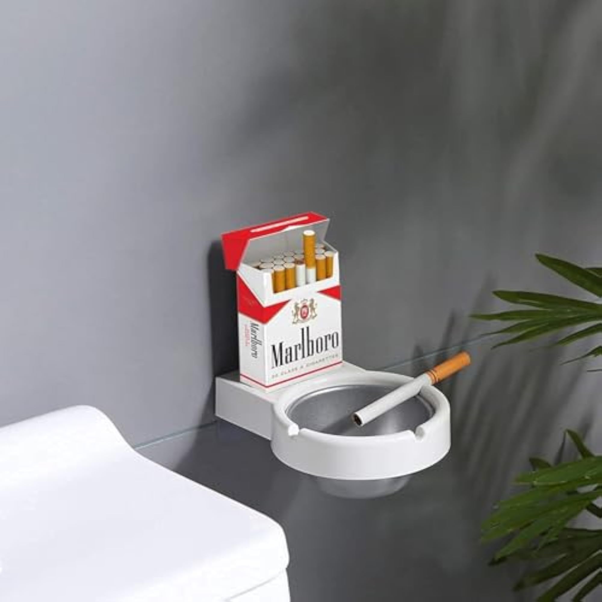 Wall Mounted Ashtray, Cigarette Holder for Bathroom