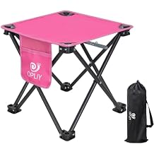 Opliy Camping Stool Upgrade Foot Stool for Camping Fishing Hiking Gardening and Beach, Camping Seat with Carry Bag Rose Red
