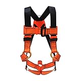 Mealoodiousmusea Klettergurt für Baumpfleger, Erwachsene, Jugendliche, Orange, Schwarz, 50 bis 100 cm