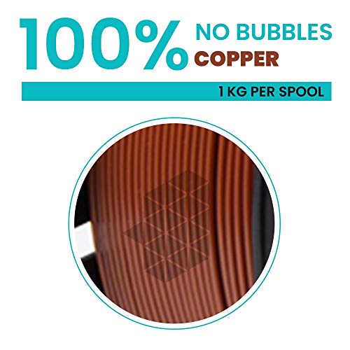 Image of Tesseract Premium PLA + 1.75mm 3D Printing Filament | Dimensional Accuracy + /- 0.03mm | Compatible with Most FDM Printers | 1 KG 3D Printer Filament - PLA Copper (Quantity 1)