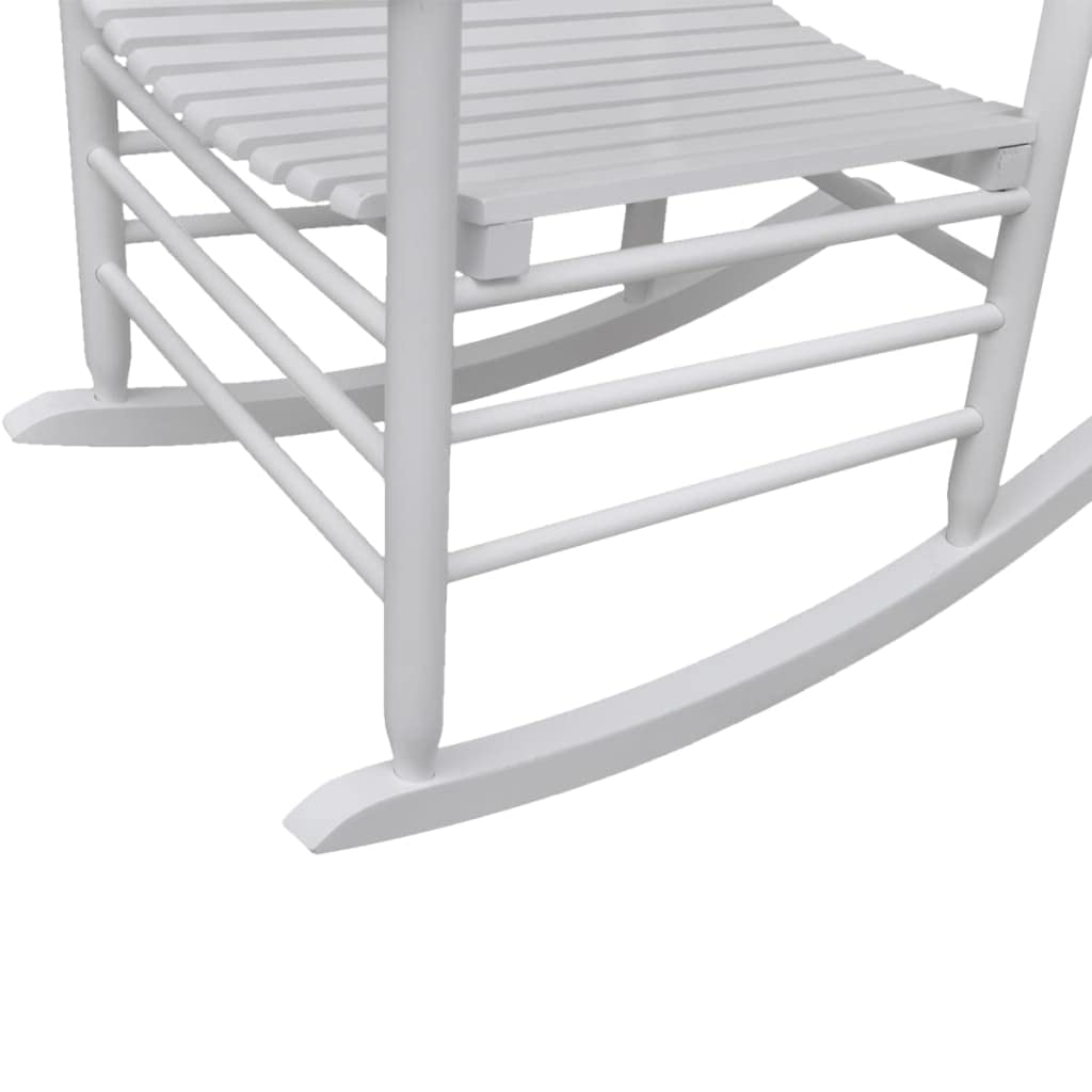 vidaXL Chaise à Bascule avec siège incurvé Blanc Bois