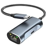 USB C LAN変換アダプター Aibilangose 2-IN-1有線LANアダプター【100W PD充電+RJ45 1Gbps】イーサネットアダプタ 1000Mbps高速 USB-C to RJ45 ギガビットイーサネットType-C LANイーサネットコンバータ iPhone 15/MacBook/iPad Pro/Windows/Android/他のタイプC デバイス対応(LAN+PD)