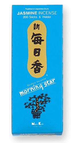 Nippon Kodo Incienso Morning Star Jazmín, Incienso de Estilo Japonés de 200 barritas, Incluye incensario Cover