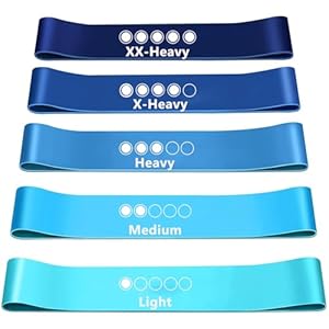 5er-Set Fitnessbänder Widerstandsbänder, Elastisch Resistance Bands with 5 Stärkestufen Gymnastikband für Männer und Frauen für Heim-Fitness, Krafttraining Yoga Rehabilitation
