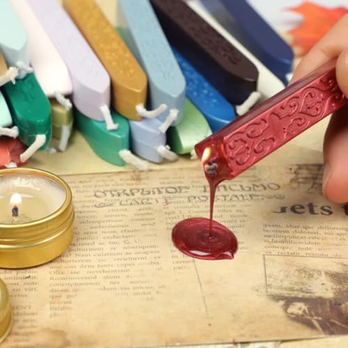 6 Stücke Siegellack Sticks, Mit Dochte Antikes Feuer Manuskript Siegelwachs für Wachs Siegelstempel, Hochzeitseinladungen, Umschläge