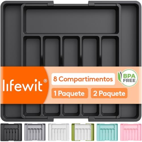 Lifewit Organizador de Cubiertos para Cajón Cocina, Bandeja para ...