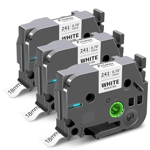 Ruban TZe-241 18 mm pour Remplacer la Cartouche Brother P-Touch Lot de 3 Pristar