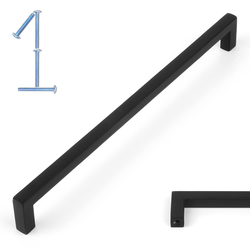 KOOFIZO 1 Pack 7-1/2 in Matte Black Cabinet Pulls, Black Drawer Handle 1816