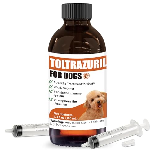 Toltrazuril 10% Oral Liquid for Cats Dogs for Giarci 100 ml with 3 ml Dropper Supports Digestive Health for Non-Food Chain Animals