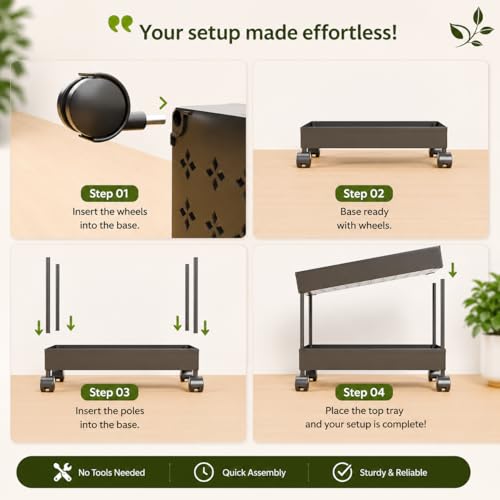 Image of wall love Plastic Storage Rack Trolley with Wheels for Kitchen, Bathroom & Bedroom - Multipurpose Organizer Shelf Rack for Fruits, Toiletries, Snacks and Household Storage (3 Layer)