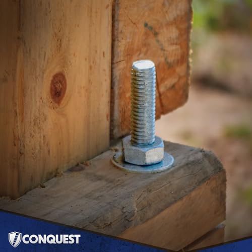 Image of Conquest A307 Hot Dip Galvanized Threaded Rod 1 /2 inch-13 x 24 | (8 Pack), Coarse Threaded All-Thread Rods, Manufactured to ASTM A307 Standards