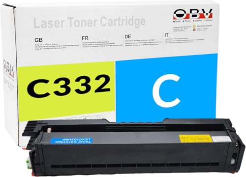 OBV Toner kompatibel für Lexmark C3224dw C3326dw C3426dw MC3200 MC3224adwe MC3224dwe MC3224i MC3226adwe MC3300 MC3326adwe MC3326i MC3400 MC3426adW MC3426i C332 C3220C0 Cyan 1500 Seiten