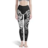 Impresión digital de dragón vikingo lobo: tecnología de impresión avanzada que hace que los pantalones de yoga para mujer sean realistas y únicos sin decolorarse, romperse o pelarse. Bonito diseño y colores brillantes