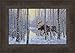 On The Move by Derk Hansen 11x15 Moose Trees Snow Framed Art Print Wall Décor Picture