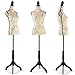 Female Mannequin Torso with Stand, Height Adjustable from 52'' to 67'' Dress Form with Tripod Base, for Dress Jewelry, Display, Beige Printing