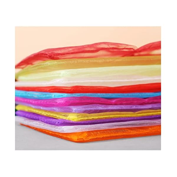 Swastikart - 17X23 Cms - Pack of 50 -Plain Drawstring Organza Storage Potli for Dry Fruits Packing, Chocolates, Candy and Coin Packing (Mixd Colors) - Image 7