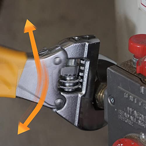Steelhead 10” Wide-Mouth Adjustable Wrench W/Integrated 72-Tooth 12-Point 17Mm Ratcheting End, 72-Tooth Gearing, Forged Heat-Treated Carbon Steel, Sae Jaw Measurements #TOP5