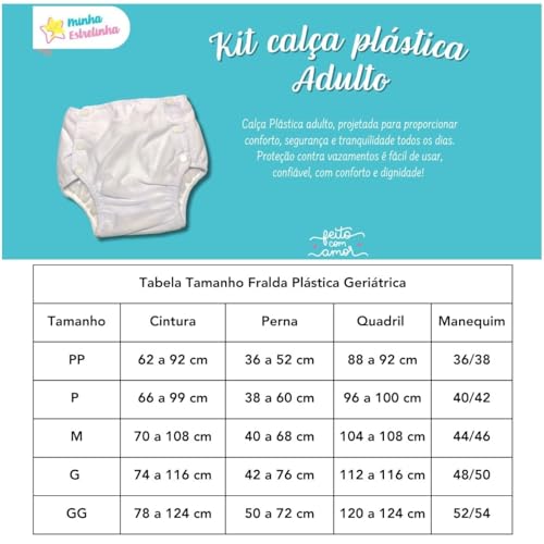 Kit 2 Protetores de Fralda Geriatrica Plástica Reutilizável