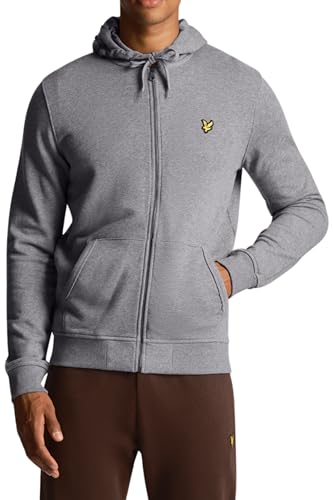 Lyle & Scott Mens and Zip Through Hoodie MidGreyMarl XXL