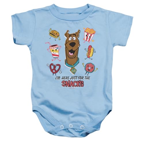 Image of Popfunk Scooby Doo! Scooby Just Here for the Snacks Unisex Infant Snap Suit for Baby, Light Blue, Large