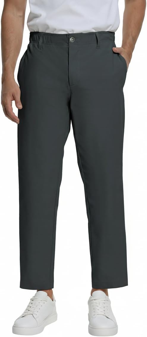 Foucome Men's Golf Pants Slim Fit Work Dress Pants 30“ Lightweight Casual Travel Slacks with Pockets