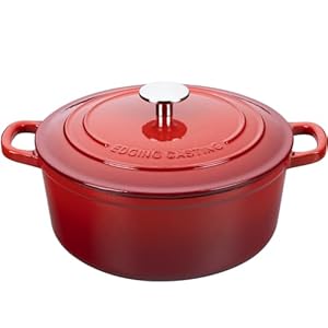 Enameled Cast Iron Dutch Oven Pot with Lid, 7 Quart, Round Dutch Ovens, Bread Oven Dual Handles, for Bread Baking, Oven Safe up to 500°F, Red
