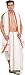 Exotic India Egret-White Dhoti and Angavastram Set with Zari Weave on Border