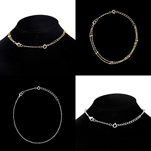 Image of Softones 12-18Pcs Ankle Bracelets Extenders-Extension for Womens Jewelry(1 2 3 Inch),with Lobster Clasp and O-Clasp from Gold Silver Rose Gold