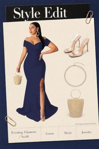 Image of Fooullaide Women Sexy Off Shoulder Elegant V Neck Wrap Formal Evening Gowns