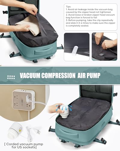 coowoz Vacuum Backpack Travel with Pump Travel Backpack with Vacuum System for Women Men mochila de viaje compresion al vacio Carry On Flight Approved Airplanes Personal item Travel Bag3