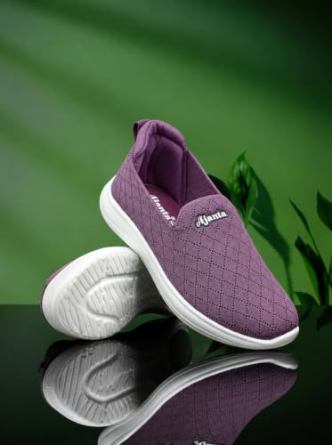 Image of AJANTA Women's Slip-On Sneakers for Women | Lightweight Walking Shoes | Breathable Knit Casual Loafers | Comfortable Daily Wear Shoes for Girls | Travel, Office, Outdoor & Everyday Footwear