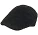 RaOn N25 Simple Suede Feel Soft Ivy Cap Cabbie Newsboy Beret Gatsby Flat Driving Hat (Black)