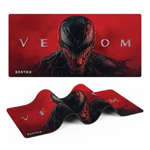 Image of BESTOR Extended Gaming Mouse Pad 90x45cm Large Deskmat - Ultra Smooth Speed Surface with Stitched Edges, Anti-Slip Rubber Base, 3-Layer Premium Build, Non-Slip Keyboard & Mouse Mat for Gaming