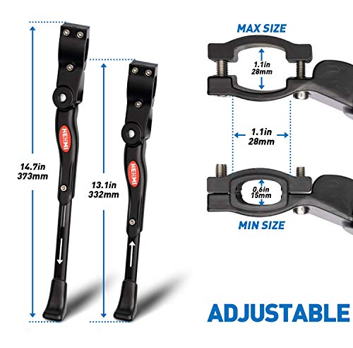 Foto von HENMI Fahrradständer 24-28 Zoll, 4 cm Höhenverstellbar und Universal Seitenständer, Dauerhaft Bike Stand gemacht durch Aluminiumlegierung