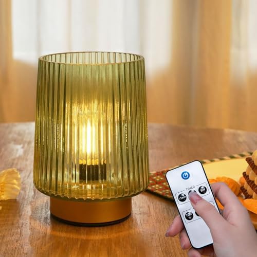 ULAROOM Battery Operated Lamp with Remote Control, Cordless Table Lamps