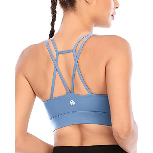 RUNNING GIRL Sports Bras for Women,Padded Sports Bra Tank Top Sexy Crisscross Back High Impact Longline Workout Yoga Bra