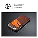 FLY HAWK Iphone 6 Plus/6s Plus Wallet Phone Case, Phone Card Case, Real Leather Thin Back Case Cover with Credit Card Holder Brown Case