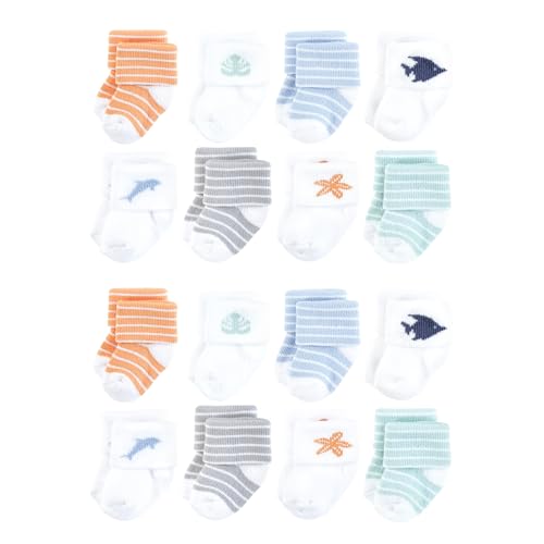 Image of Hudson Baby Unisex Baby Cotton Rich Baby Terry Socks 16-Pack