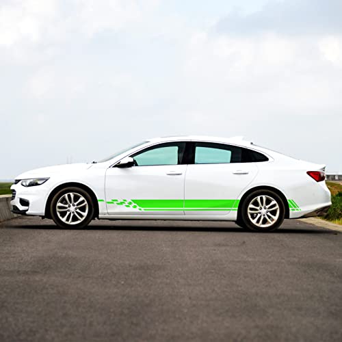Ramuel Car Body Side Stripe Decal Racing Sport Stripes Stickers Graphic Vinyl Decals Door Panel Decal Car Sticker Universal For Car Suv Trucks Accessories Diy Decoration (2Pcs Green) #TOP2