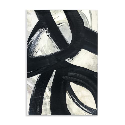 Dynamic Modern Black Paint, 10 x 15 Inch Mounted Print on Wall Plaque
