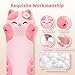 Mewaii Artist-Designed Ultra Soft Long Cat Plush Body Pillow, Extra Stuffing for Comfort, Premium Quality Stuffed Animal Gift for Girlfriend or Cat Lovers (Cherry Blossom Pink Cat Body Pillow 20 Inch)