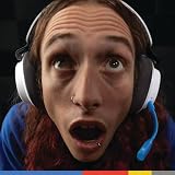 Skullcandy SLYR Pro Bezprzewodowe słuchawki douszne do gier wieloplatformowe z nadajnikiem USB-A o ultra niskim opóźnieniu, kompatybilne z Playstation, Xbox, PC i Nintendo Switch - biały/niebieski