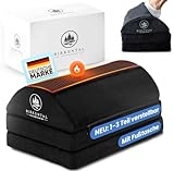 Birkental Fußstütze Schreibtisch - 3 Fach höhenverstellbare Fußbank mit Fußtasche - Flauschfaser - ergonomische Fußablage Schreibtisch rutschfest - Büro Schreibtisch Zubehör - Fusshocker - Footrest